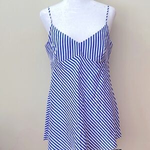 Socapri Blue White Striped Camisole Silk Cotton Size 42 small